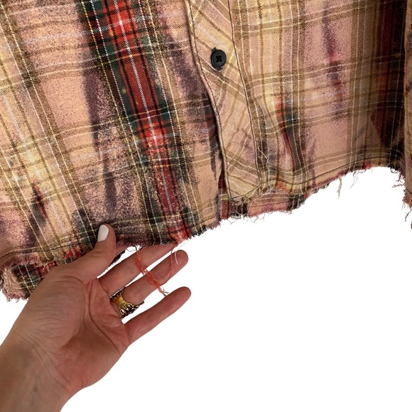 Johnny Cash Flannel Shirt Bleached Plaid Mens Unisex Size Large Handmade EUC - Picture 5 of 14